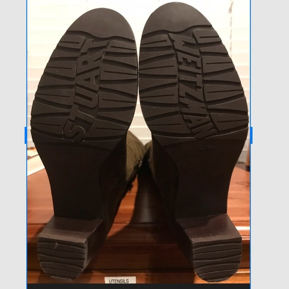 Stuart Weitzman Over The Knee Suede Boots Olive 11 - Picture 3 of 5